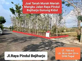 Jual Cepat tanah murah pinggir jalan raya wisata goa Pindul Bejiharjo Gunung Kidul Strategis