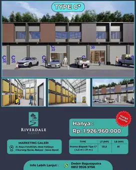 Dijual ruko serbaguna berlokasi strategis di daerah kawasan cikarang barat samping fajar paper