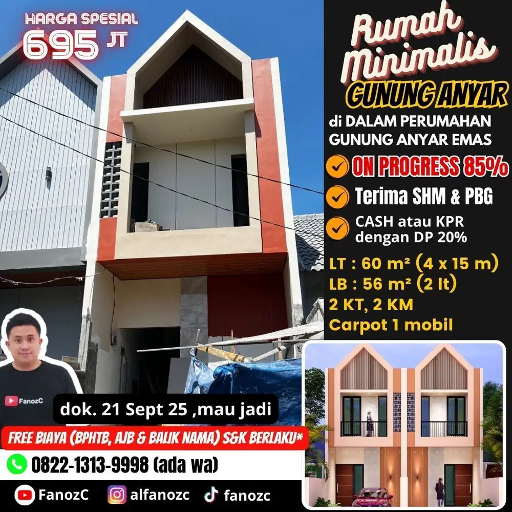 jual rumah surabaya, rumah gunung anyar, rumah minimalis modern, rumah murah