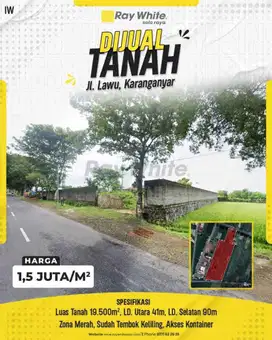 Jual Tanah Strategis di Jl. Lawu, Karanganyar - Sudah Tembok Keliling