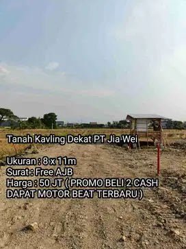 Tanah Kavling Dekat PT Jia Wei Brebes Promo Dapat Motor Beat Terbaru