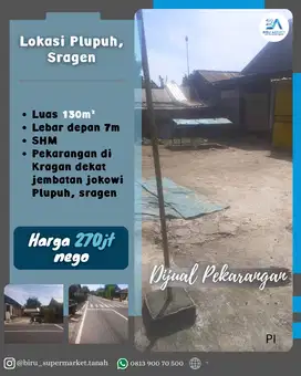 Tanah Pekarangan Strategis di Plupuh Sragen
