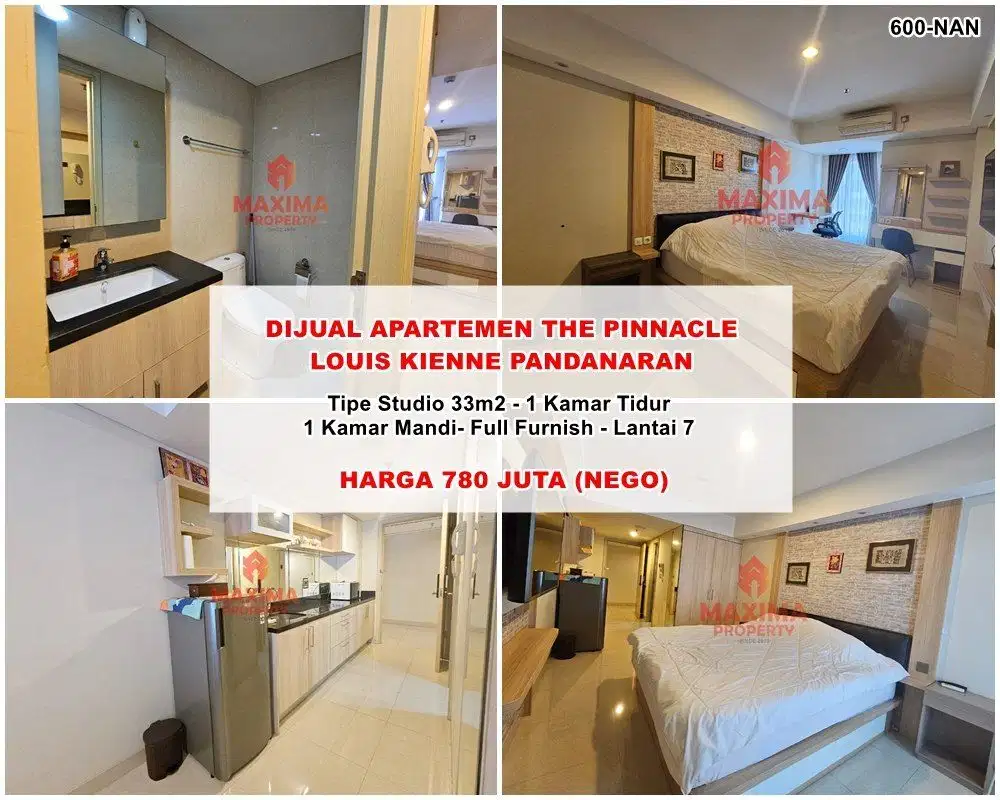 Di jual apartemen pinnacle louis kienne pandanaran full furnished