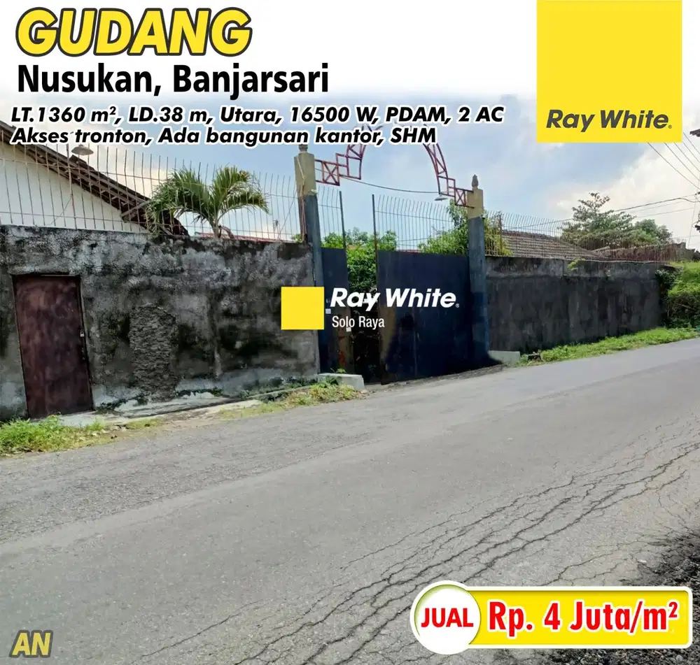 Dijual Gudang di Jl Walanda Maramis Bibis Solo akses truk engkel