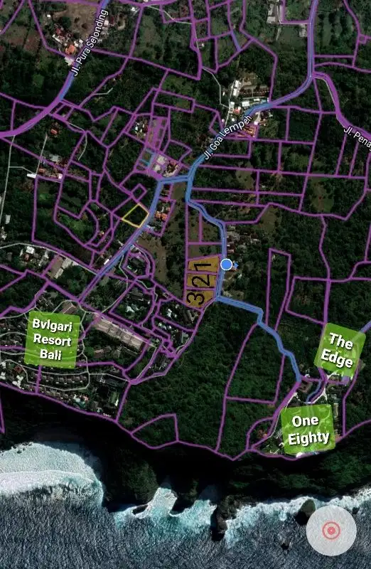 Tanah Ocean View Goa Lempeh Pecatu dekat Bulgari hotel Bali