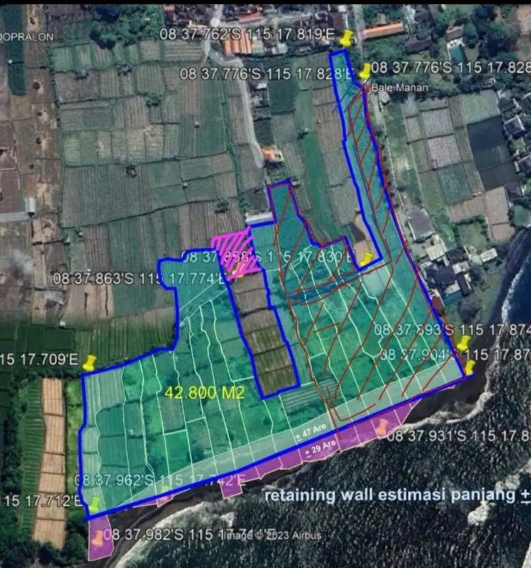 Tanah Beachfront Pantai Karang Teben ketewel Gianyar