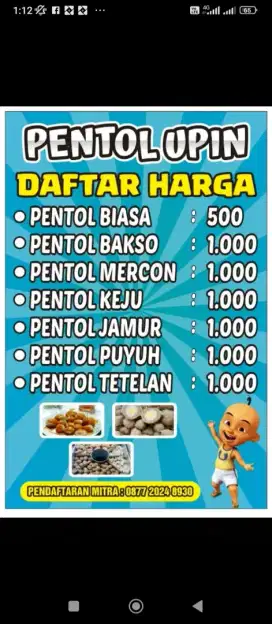 Di cari mitra jual pentol