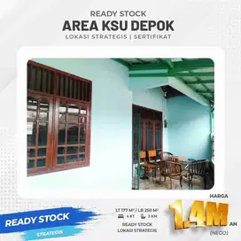 Luas 177/250 meter KSU Depok Lokasi Premium 4 Kamar Tidur NEGO