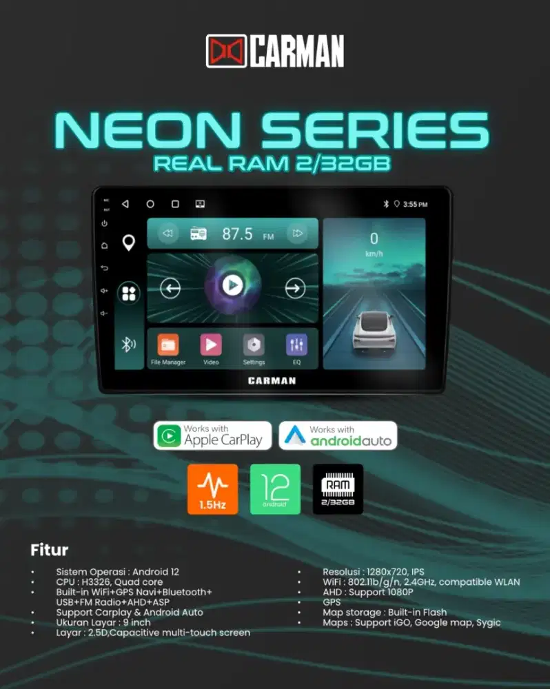 Android 9inch carman walt neon series 2/32