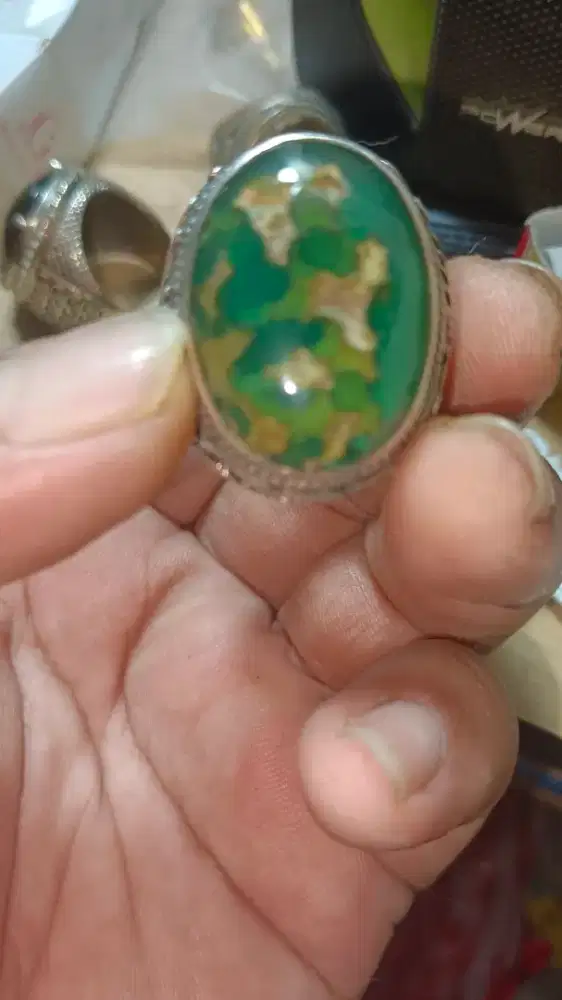 Natural batu hijau garut ohen lawasan motif army