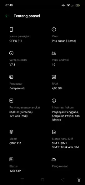 Jual hp oppo f11