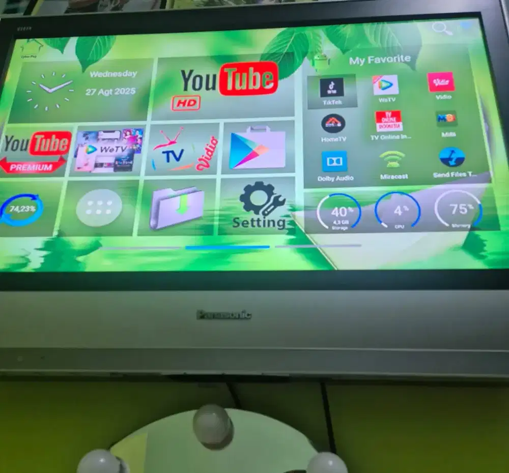 Dijual borongan tv panasonic 32 inc+android box