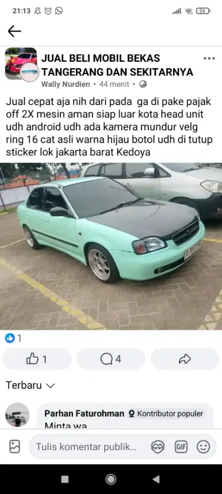 Baleno tahun 2000 pajak off 2X AC dingin mesin aman