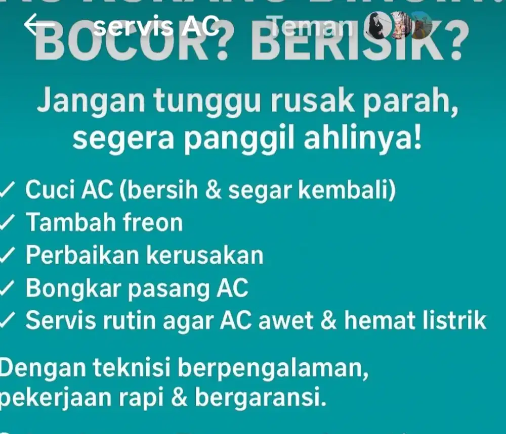 Cuci dan servis ac