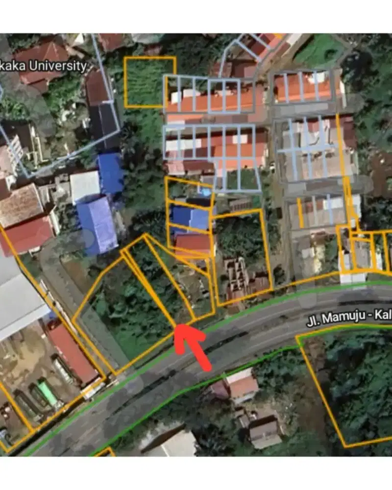 Tanah strategis samping universitas, depan jalan raya, tanpa perantara