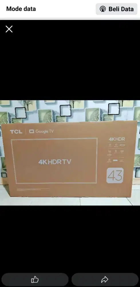 Tv baru tcl 43 UHD 4k google tv