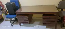 Jual meja kursi kerja jati asli tebal dan springbed