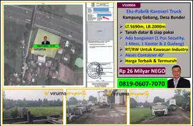 VSS0004 - Dijual Tanah Kawasan Industri, Eks Pabrik Karoseri Mobil, Desa Bunder (SukaDamai), Bitung, Tangerang