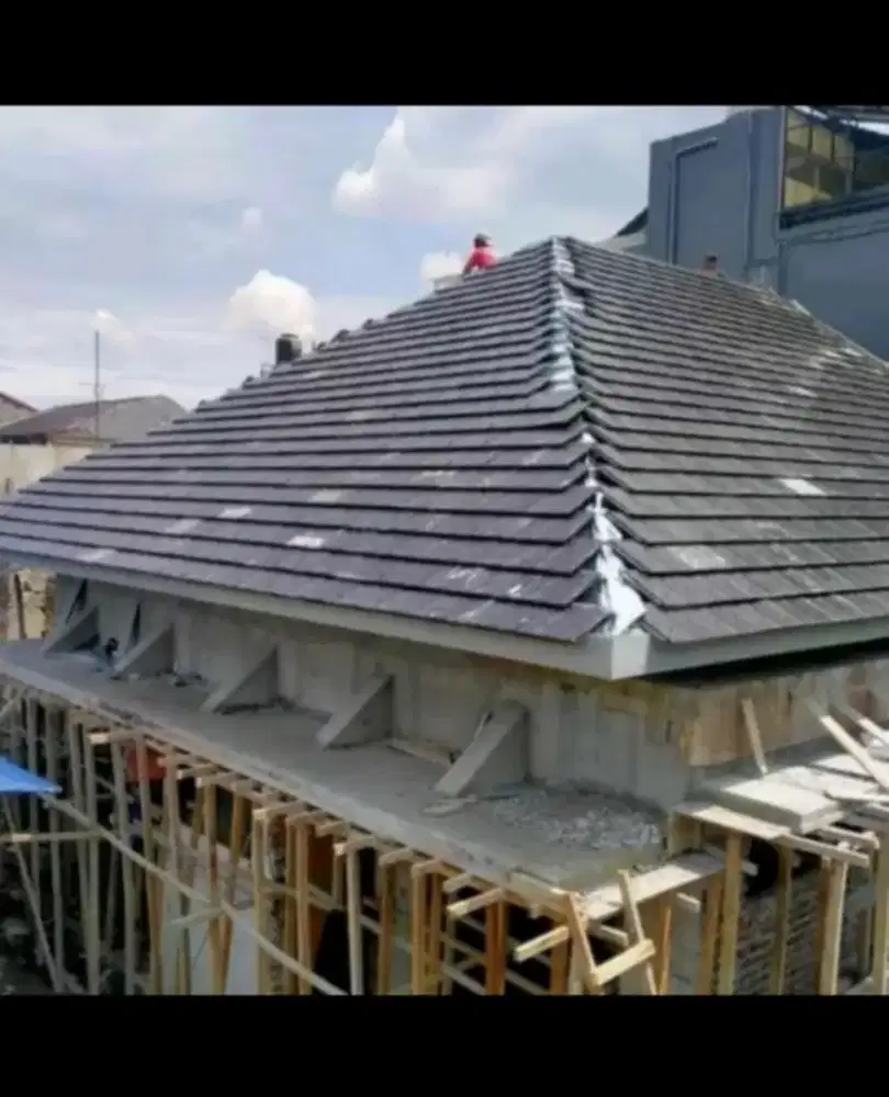 Atap baja ringan genteng beton flat mutiara