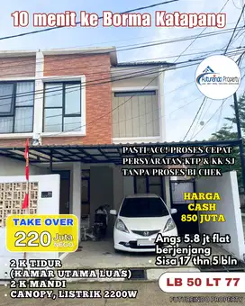 Take Over rumah Hook 2LT di Perumahan Katapang Bonus semi Furnish