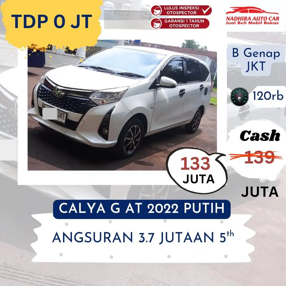 Promo TDP 0 Rupiah Calya G AT 2022 Putih