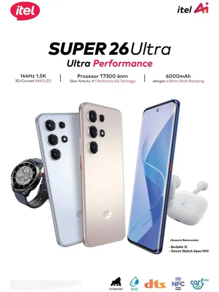 itel S26 Ultra 16/256 BARU Layar lengkung mewah