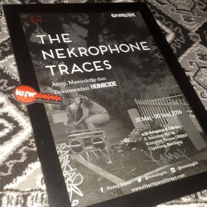 Poster HOMICIDE The Nekrophone Traces at s.14 Artspace, Grimloc Record