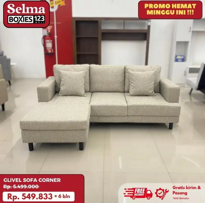 Sofa sudut 3 dudukan selma