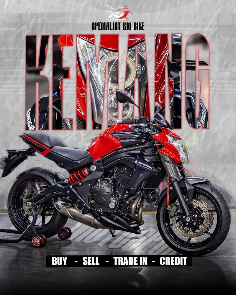 (BPKB & STNK) Kawasaki ER6N Nik 2012 Warna Merah Knalpot Original