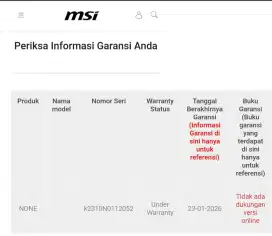 MSI GF63 12UCX EVOLVE THIN FULLSET [GEN 12] garansi resmi on 2026