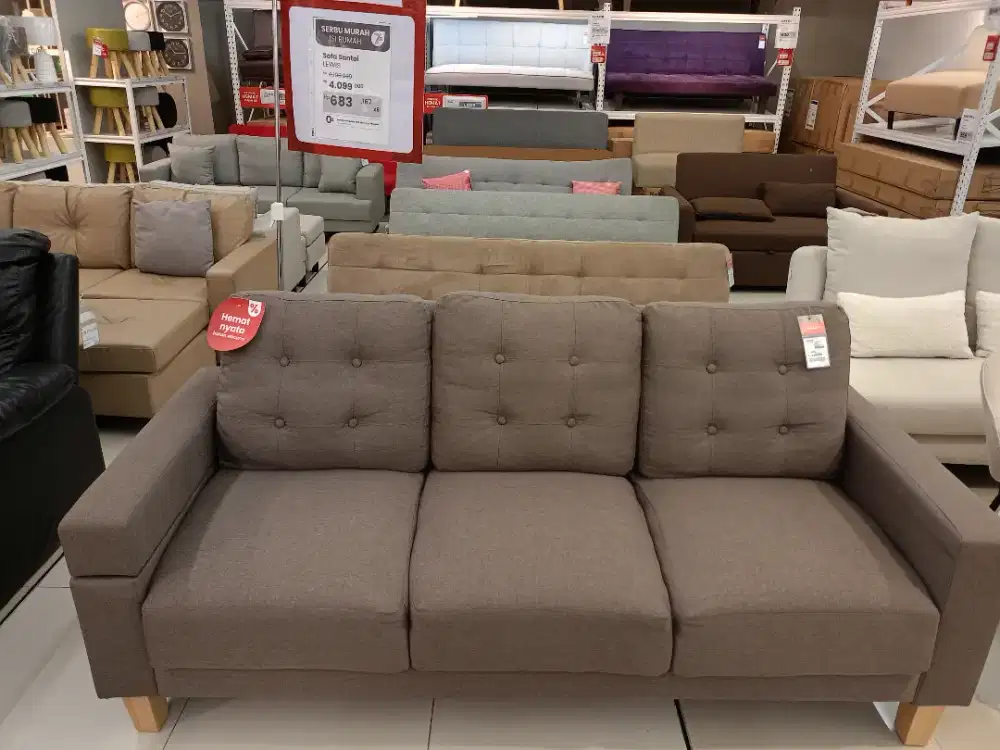 Selma Lewis Sofa Bed Fabric - Cokelat Muda