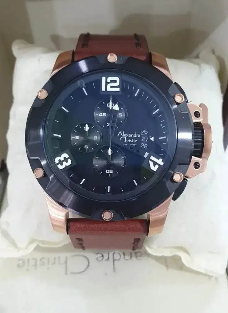 Ready!Jam Tangan Alexandre Christie AC 6295 MC Pria Tali Kulit