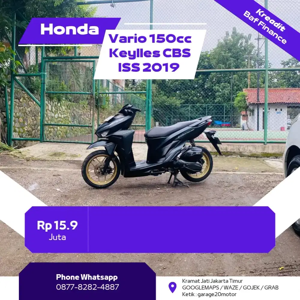 Honda Vario 150cc Keylles CBS ISS Fi Tahun 2019