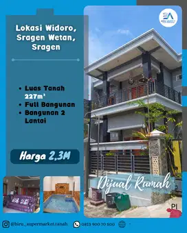 Rumah 2 Lantai Dengan Kolam Renang di Sragen Kota