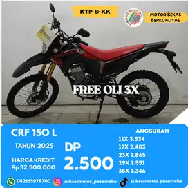 HONDA CRF150L TAHUN 2025 MESIN HALUS, BODI MULUS, SIAP PAKAI