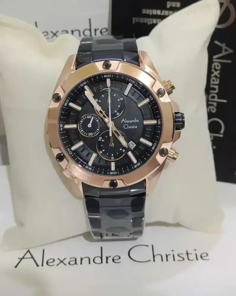 Ready!Jam Tangan Alexandre Christie AC 6524 MC Pria Tali Rantai