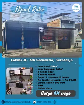 Dua ruko Strategis di Jalan Adi Soemarmo
