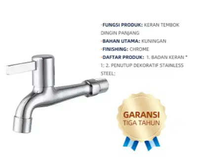 Frap IF6232 Kran Air Sink Keran Tembok dingin panjang