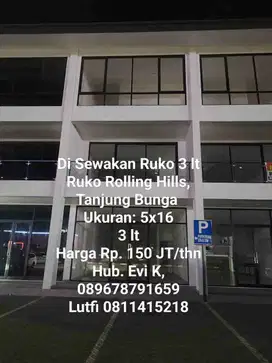 Disewakan Ruko 3 lt di Rolling Hills Tjg Bunga Makassar