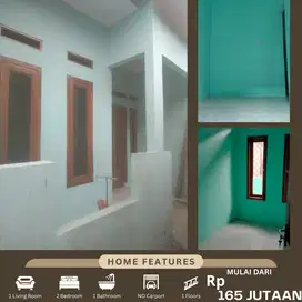 Dijual rumah minimalis 2 kamar siap huni lokasi strategis bebas banjir