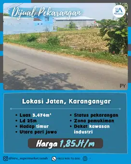 TANAH PEKARANGAN DEKAT KAWASAN INDUSTRI JATEN