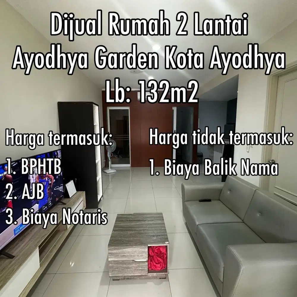 Rumah 2 Lantai di Kota Ayodhya 132m2 | Bebas Biaya