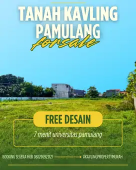 Forsale Tanah Kavling Pamulang, Bebas Banjir, Free Desain Hunian