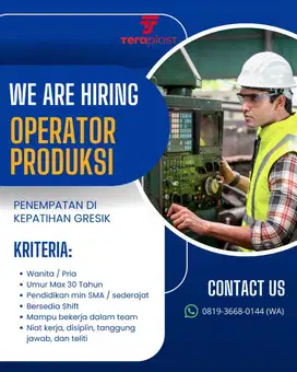 Dibutuhkan Staff Produksi