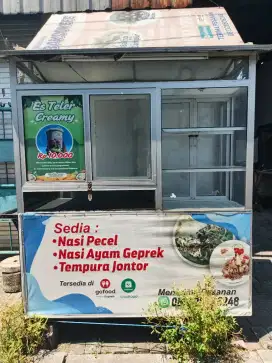 Gerobak / lemari jualan Aluminium
