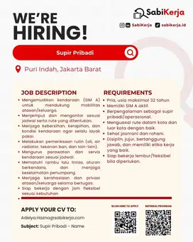 Driver Pribadi - Puri Indah, Jakarta Barat