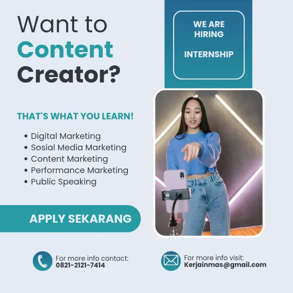Program Magang untuk jadi Content Creator / Social Media Specialist
