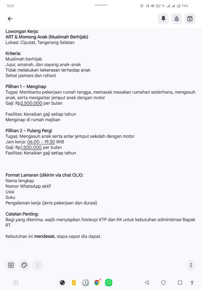 ART & Momong Anak (Muslimah Berhijab)