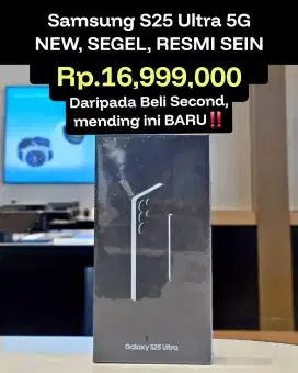 Rp.16,999. Samsung S25 ULTRA 5G
‼️
UNIT NEW, SEGEL, RESMI SEIN ‼️