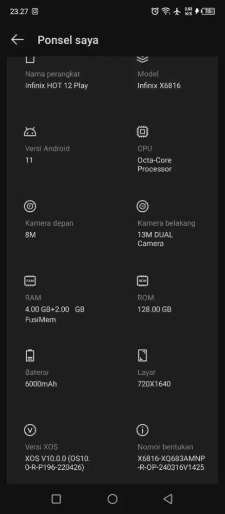 Hp Infinix dan shopces